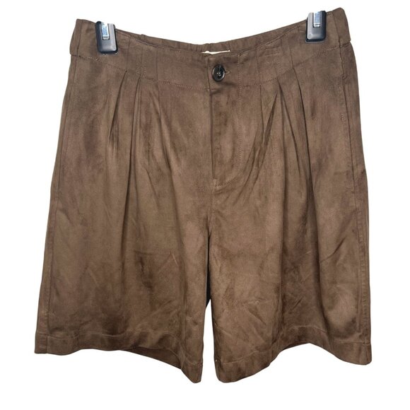 Free People We The Free Women's Straight On Suede Shorts Chestnut XS - Picture 3 of 13